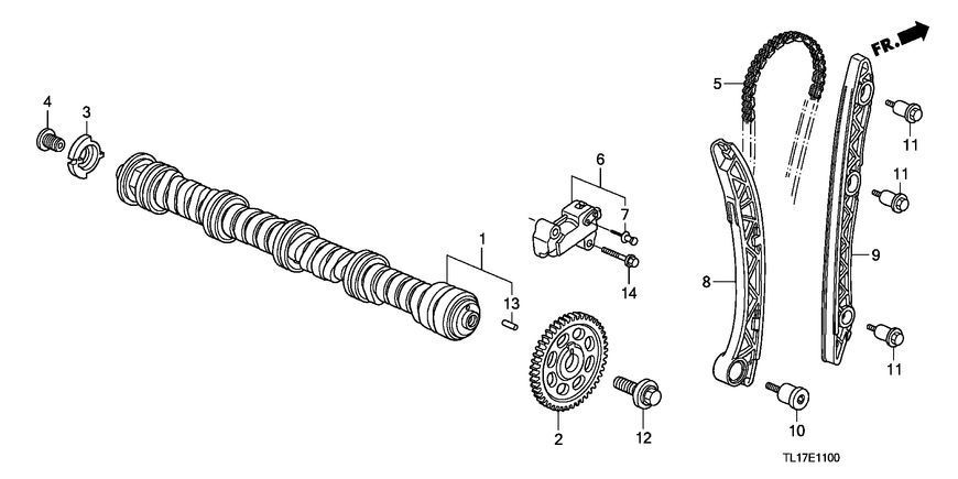Заспокоювач ланцюга ГРМ задній Honda 14520-RNA-A01 14520-RNA-A01 фото
