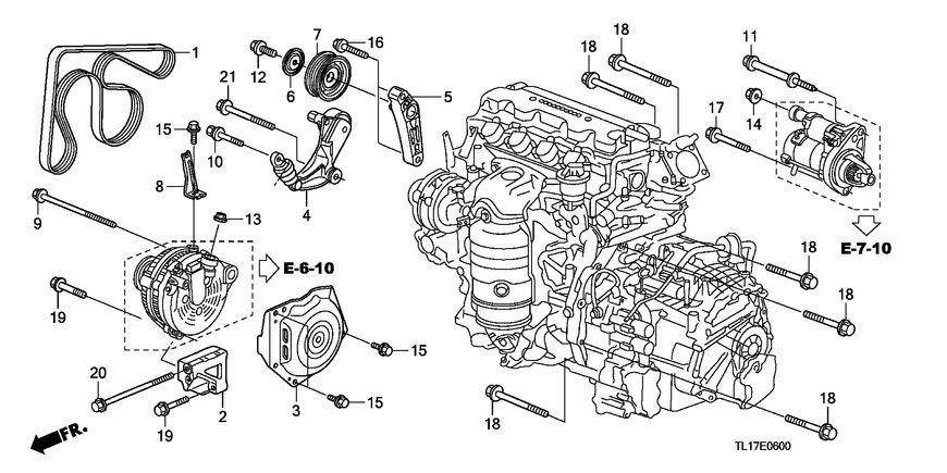Ролик обвідний приводного ременя Honda 31190-RL2-G01 (31190-RNA-003, PU177512KRDXPV) 31190-RL2-G01 фото